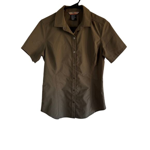 5.11 Tactical Womens Size XS Green Snap Front Short Sleeve Shirt - Picture 1 of 5